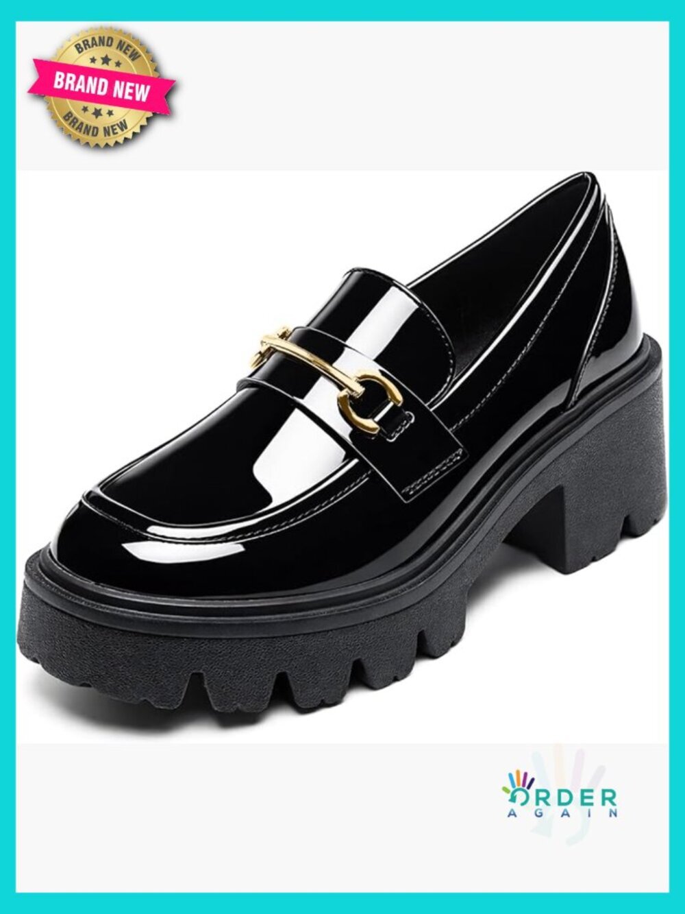 Chunky Loafers Platform Comfortable Business Casual Slip-On Block Heel Shoes